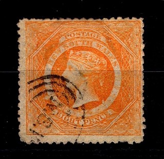 Australia New South Wales 8d Yellow Orange SG 167b (Cat £50) Used