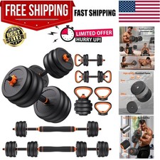 Compact Adjustable Dumbbells Set 20/30/40/45/70/90lbs - 5-in-1 Home Fitness