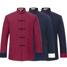 Mens Traditional Chinese Tang Suit Coat Jacket Martial Arts Kung Fu Uniform Hot