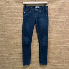 Paige Jeans Peg Skinny Stretch Blue Denim Women's Size 24 Made in USA