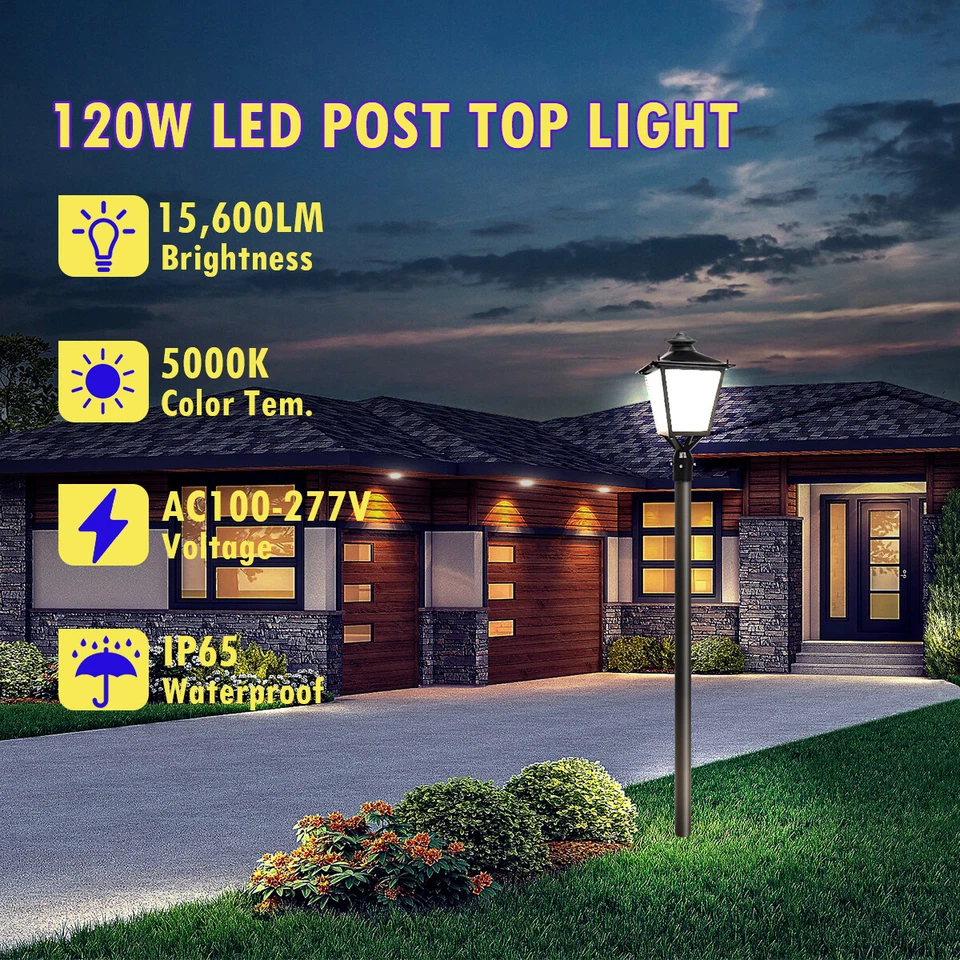 120W LED柱顶杆灯户外街道花园小路停车批量灯IP65 — 第 2/4 张图片