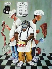 Links, Tips, Wings And Fries Art Print - Annie Lee