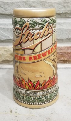 Strohs Fire Brewed Beer Stein Heritage Series VI Ceramarte Brazil No. 30262