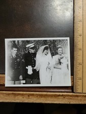 Vintage WW2 Era U.S. Marine Bride Photo Army