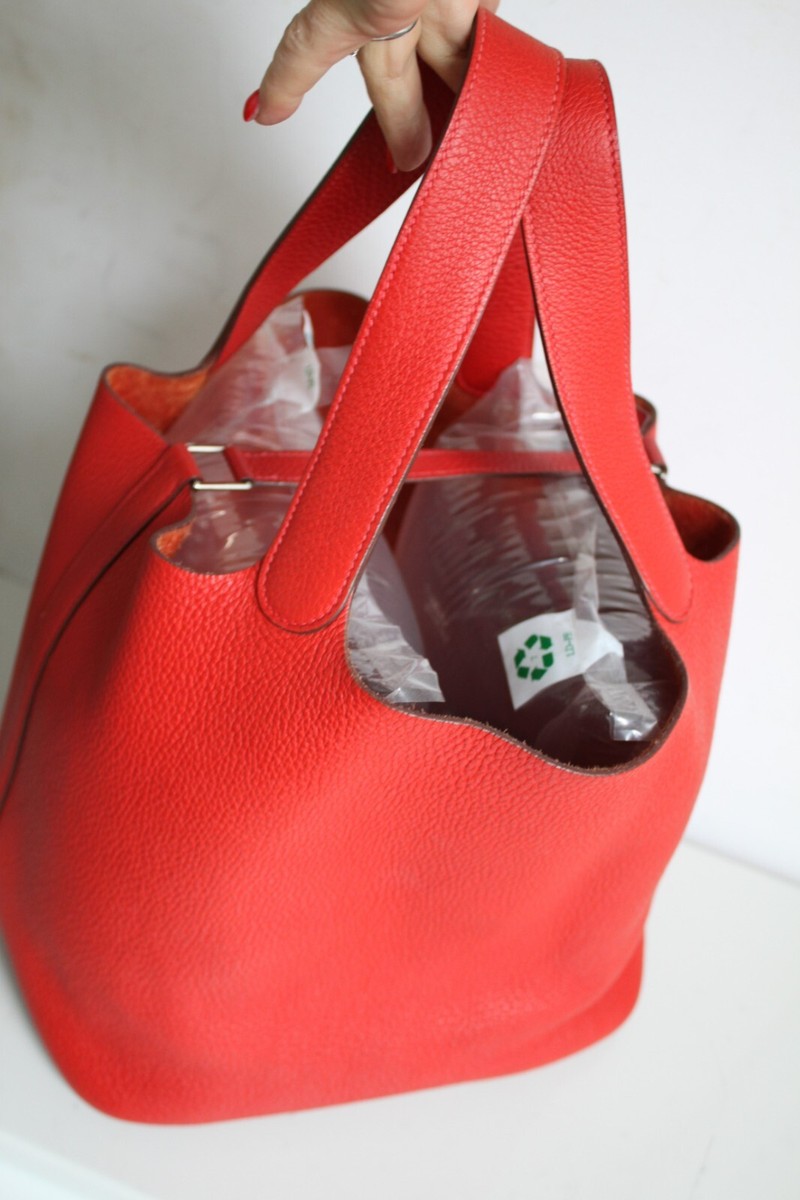 Hermès Picotin GM 26 cm klassisch Rot Clemens Taurillon Leder neu