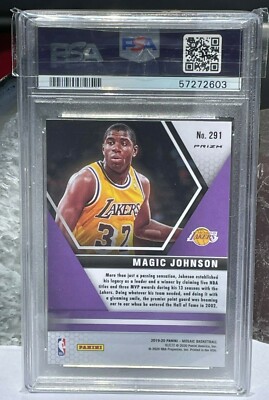 2019 Panini Mosaic Magic Johnson PSA 10 #291 Reactive Orange