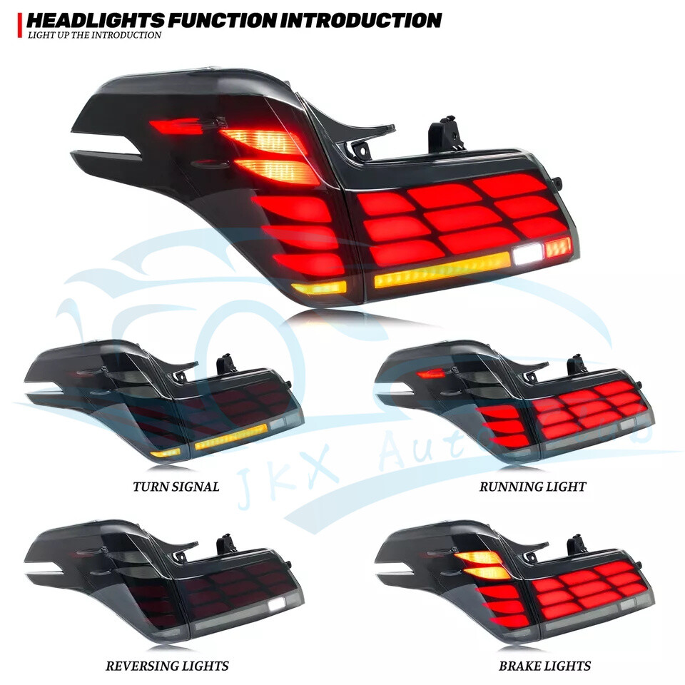 For Toyota Alphard 2015-2023 LED Pair Smoked Tail Light Sequential