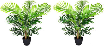 2er Pack Künstliche Real Touch Areca Palme im Topf 3Ft/94Cm, 2 Phönix Pflanze