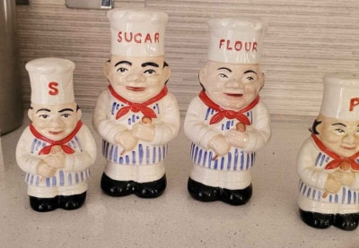 Retro Vintage Küche Mehl Salz Pfefferstreuer Set