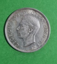 1943 George VI silver half crown coin #866c