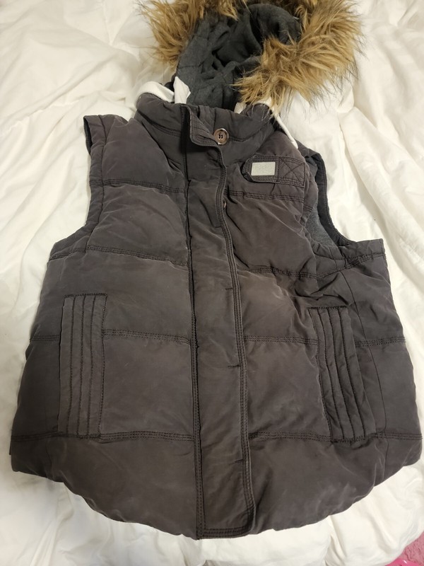 Superdry Black University Vest hooded Womens Large