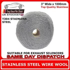 Stainless Steel Wire Wool Packing Heat Wrapping Kit Car Bike Exhaust x 1 Metre