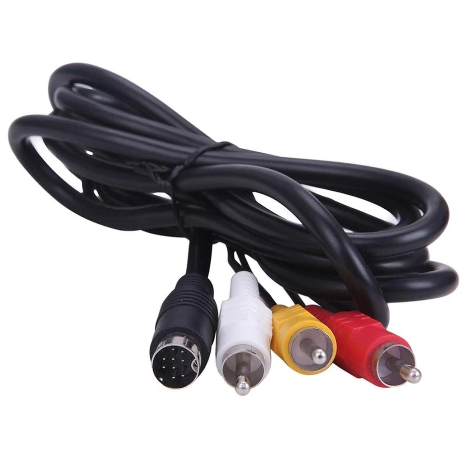 Sega Genesis AV Audio Video RCA Composite Cable Cord 2 3 A/V 9 Pin