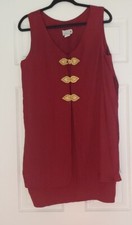 Vintage SCARLETT Burgundy Sz 11-12 Tunic Dress BOHO Style Closure Layered USA