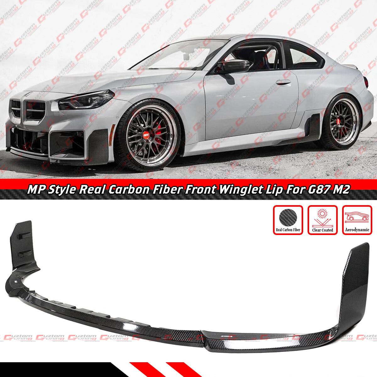For 2023-2026 BMW M2 G87 Carbon Fiber MP Style Winglet Front