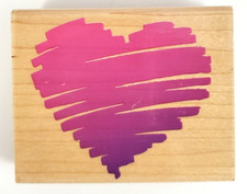 1996 Rubber Stampede - Posh Impressions-Sketch of My Heart -Rubber Stamp- Z024F