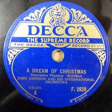 78rpm JOHN JOHNSON a dream of christmas  F. 2620