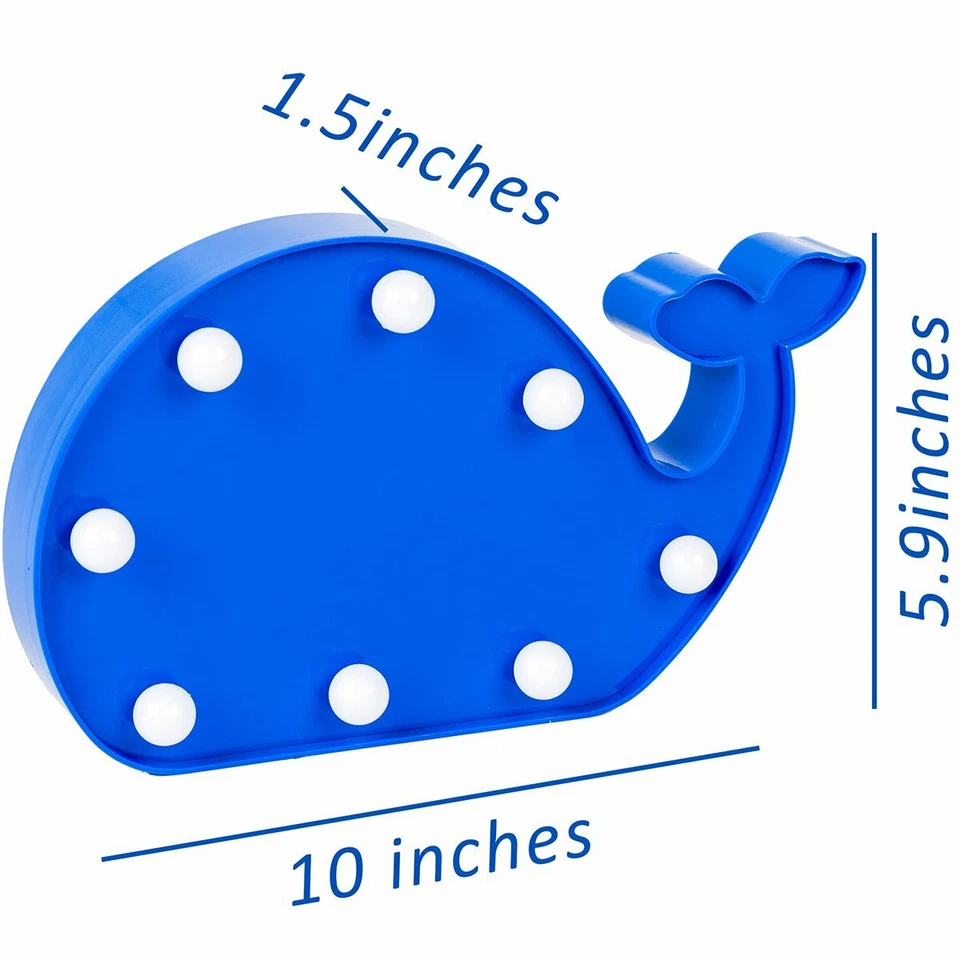 Nuevo Acogedor Luz de Noche LED Lindo Decrativo Ballenas Azules Paquete de 2 Divertidas Luces de Habitación para Niños Foto 3 de 4