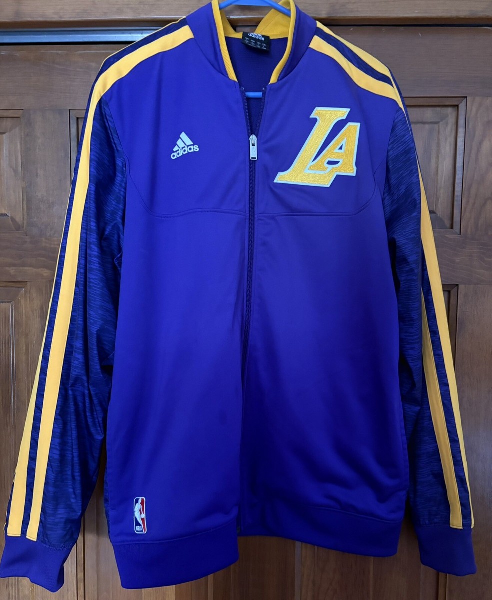 あだちLaQ ADIDAS Front & Back logo LA LAKERS Warm Up Jacket Men's L