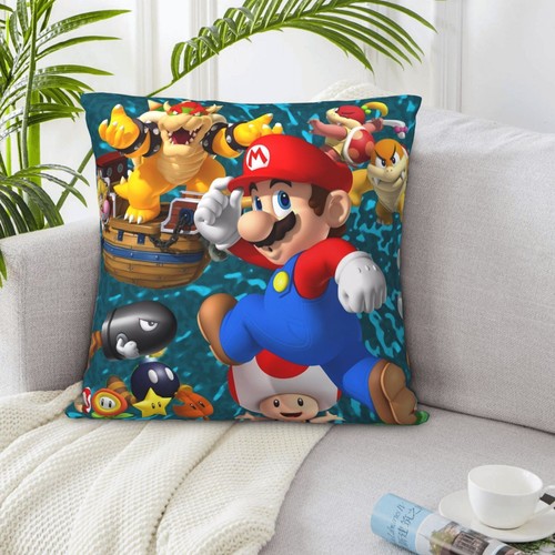 Funda de Almohada Cuadrada Pila Corta Estampada Tema Anime Super Mario Decoración Sofá - Imagen 37 de 42