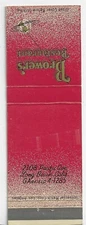 Vintage Matchbook Cover Brower's Restaurant Long Beach Calif..