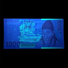 Beautiful South Korea 1000 won Banknote Korean Paper Money Great UV Currency