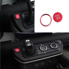 20-23 Ignition Switch Cover Start Button For Land Rover Defender Red Aluminum
