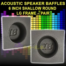 6" FOAM BASS REFLEX ACOUSTIC CAR AUDIO SPEAKER SHALLOW BAFFLES LG FRAME (PAIR)