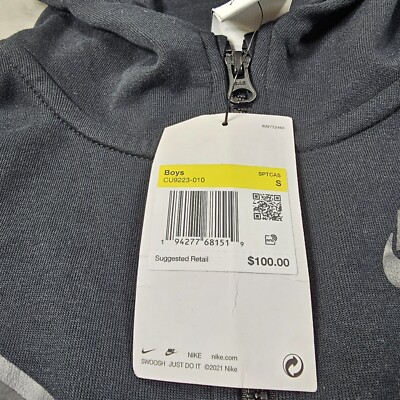 Nike Sportswear Tech Fleece Full Zip Hoodie Black CU9223-010 Size