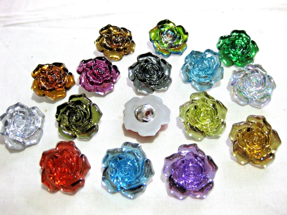 5 Mantelknöpfe Jacken-Knöpfe Rosen Ösenknöpfe verschiedene Farben 40 mm K16E - Bild 4 von 4