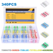 340/160PCS Waterproof Solder Stick Seal Sleeve Heat Shrink Butt Wire Connectors