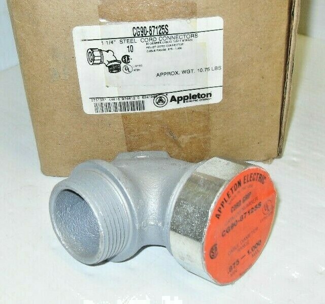 ⭐NEW⭐ 1-1/4" N NPT APPLETON CG90-87125S 90 DEGREE WIRE CABLE CORD GRIP ...