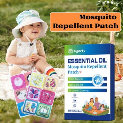 Mosquito Patches Natural 60 Pack DEET Free Citronella Stickers for Kids Travel