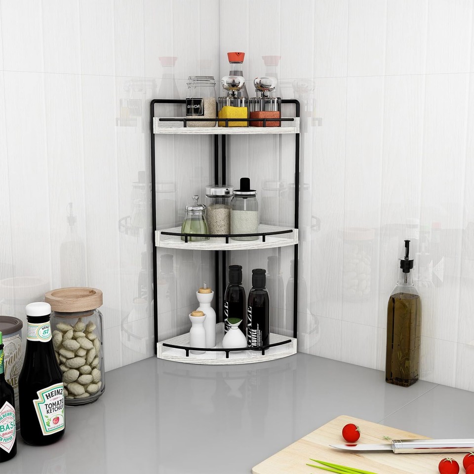 3Tier Corner Bathroom Organizer Countertop for Storage,Counter Tray