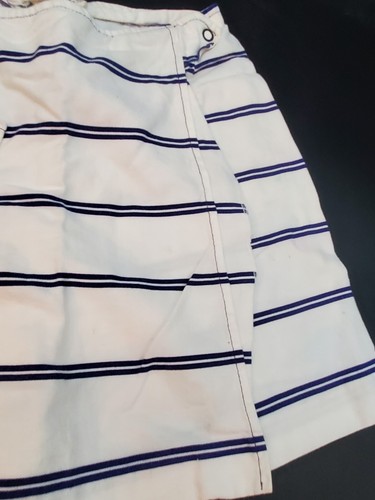 Cute! 70s Skort Coulottes 22" Waist XXS Girls 6? Blue White Sailor Striped - Picture 4 of 6