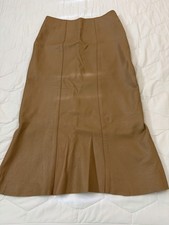 Vintage Tan Leather Skirt Sz M