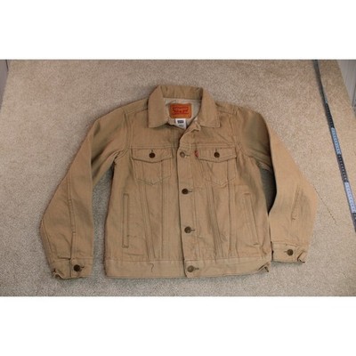 Levi's Boys Trucker Jacket Tan Denim Jean Sz XL 13-15 Levi Strauss NWT