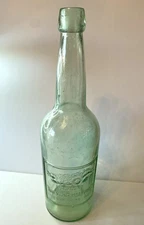 Vintage HULMAN PRESERVING CO Terre Haute IN Blob Top 11-1/2" Green Root Bottle