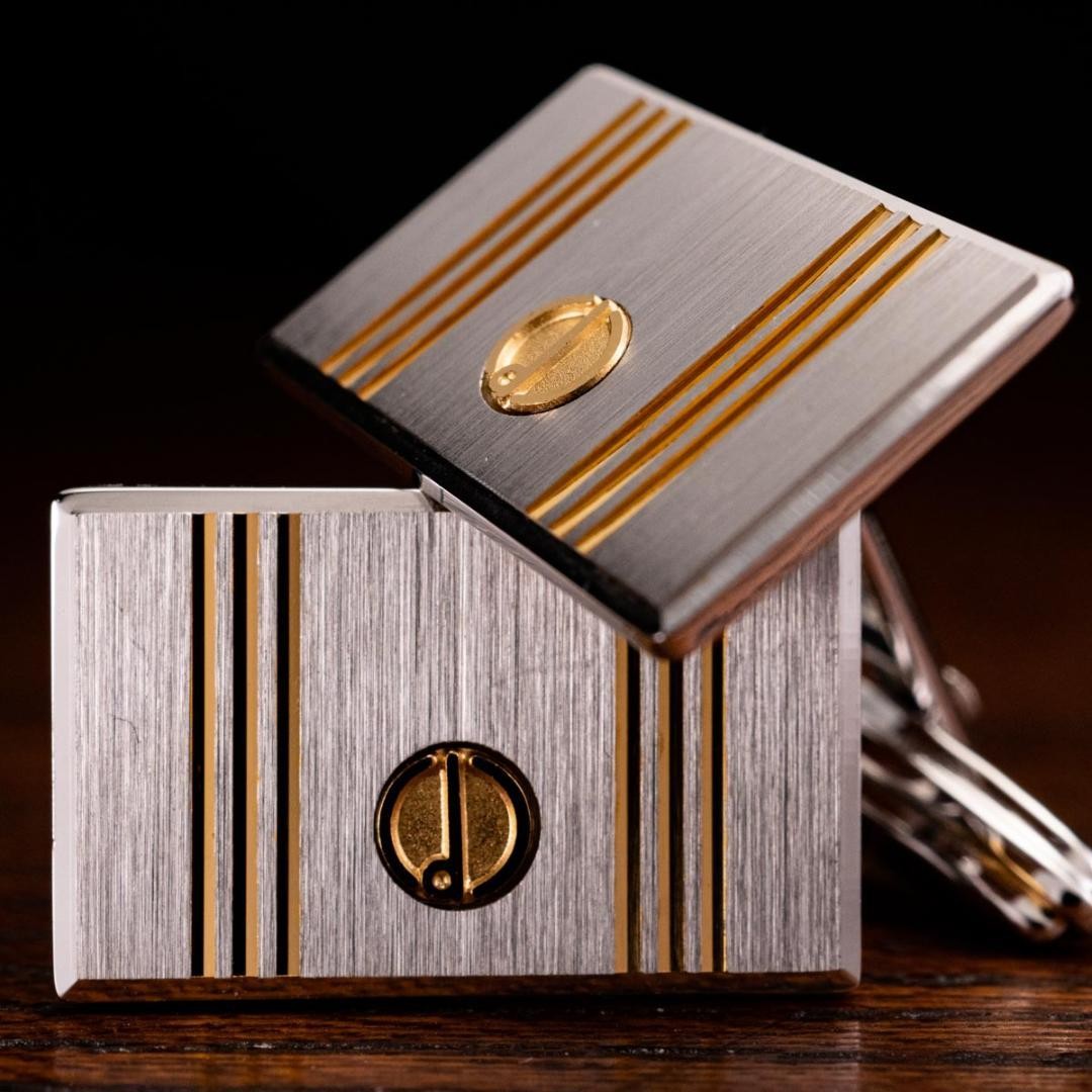 Dunhill Cufflinks No case Rectangular Shape Strip… - image 2