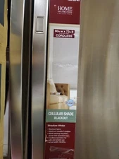 60 x 72 Home Decorators Shadow White Blackout Cordless Cellular Shade New