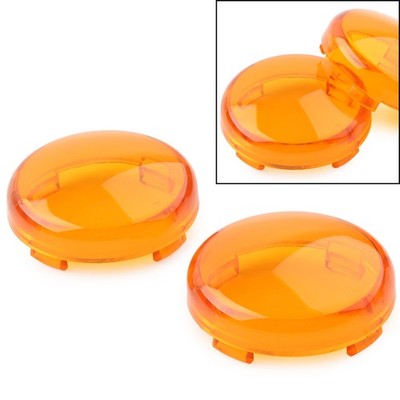 2* Turn Signal Lens Light  Cover Guard For Harley Touring Softail Dyna Yellow US