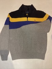 Polo Ralph Lauren Color-Blocked 1/4 Zip Sweater Size Boys XL 18-20 Multicolor