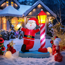 Aufblasbarer Weihnachtsmann Nikolaus Weihnachtsdeko Außen mit Integrierten LEDs