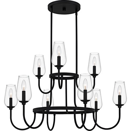 Matte Black  Chandelier from the Viscount Collection - Picture 3 of 6