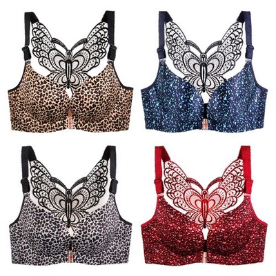 NEU Damen BH Schmetterling: Nahtlos Frontverschluss Push Up BH Dessous Top
