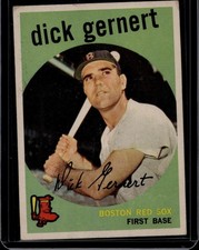 1959 Topps Baseball #13 Dick Gernert, Vg, Boston Red Sox, B