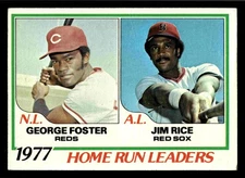 1978 Topps #202 Home Run Leaders (George Foster / Jim Rice) - (Low Grade)