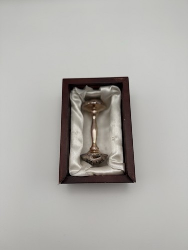 Vintage Stephan Silver Plated 4" Keepsake Baby Rattle In original box