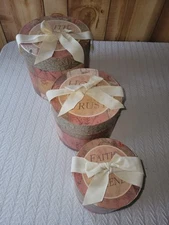 Nesting Pantry Boxes Beautiful Set Of 3 With Lids And Tied Ribbon On The Tops 
