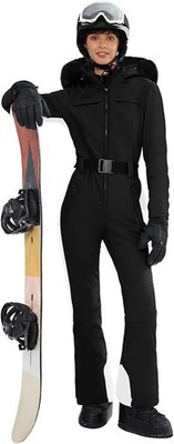 NWT $190 SIZE XXL XXLARGE 2X Womens BLACK Waterproof One-Piece Womens ski suit